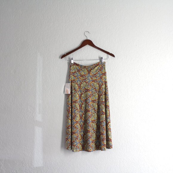 LulaRoe stretch A-line floral skirt Azure - XS New simply comfortable - Picture 2 of 7